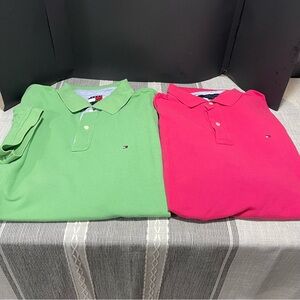 Tommy Hilfiger Green and Pink Polo Shirts